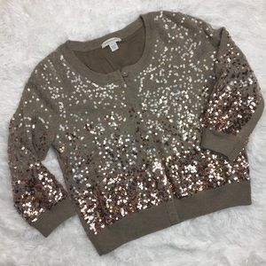 Taupe Sequin Ombré Cardigan